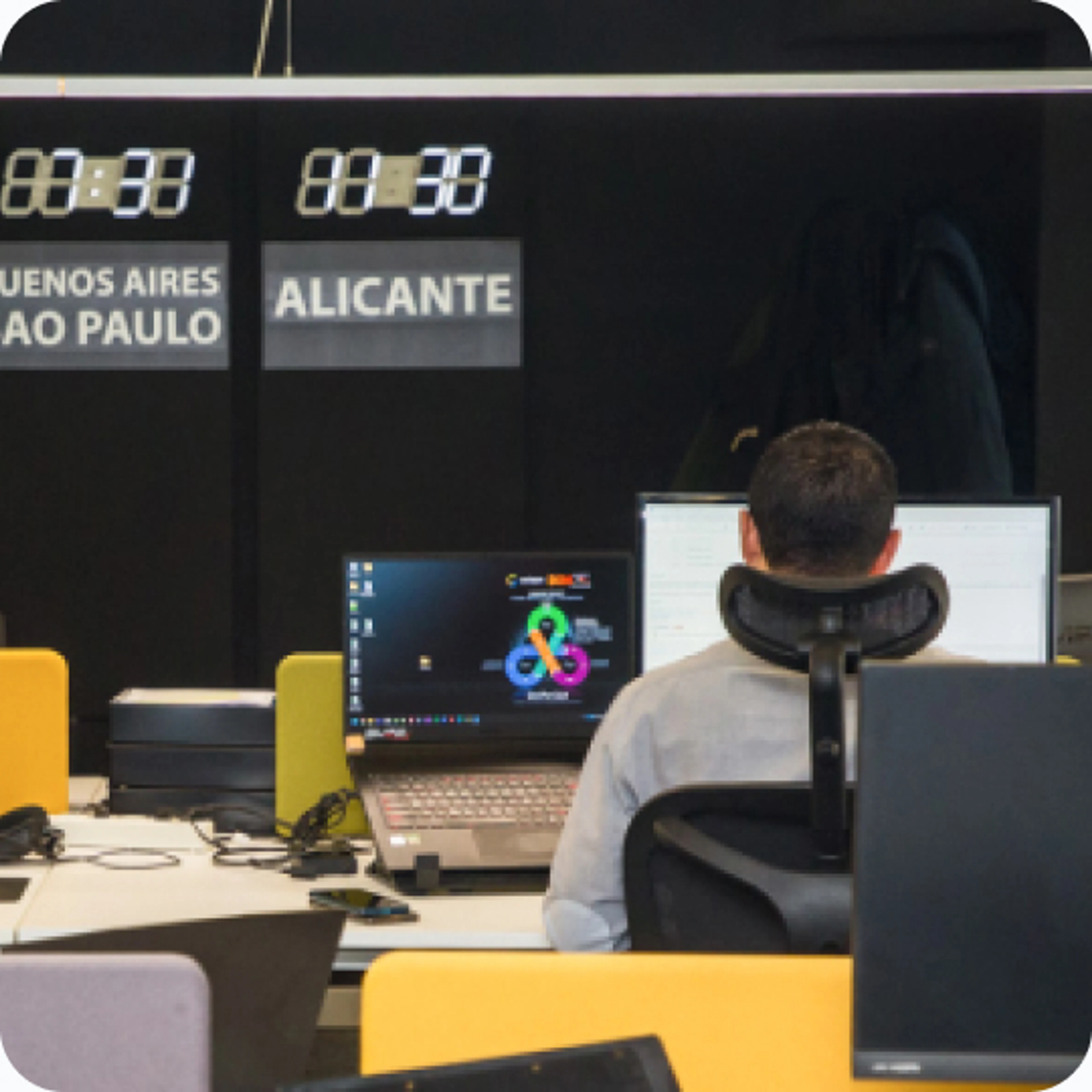 Orizon operations centre with world clocks
